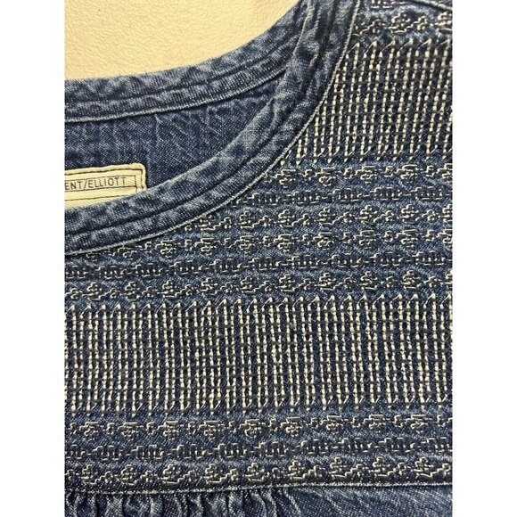 Anthropologie Current/Elliot Embroidered Denim Tunic Dress 1 Small - Picture 8 of 8